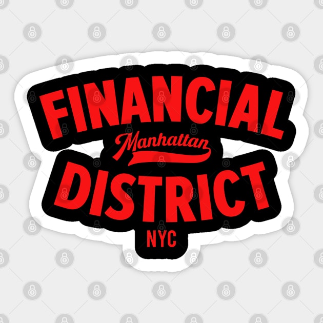 Discover the Vibrant Essence of Manhattan's Financial District in NYC Sticker by Boogosh